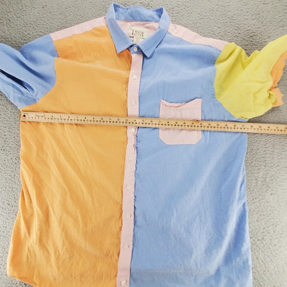True Nation Shirt Mens XXLT Tall Multicolor Colorblock Pocket Casual Preppy - Picture 8 of 11